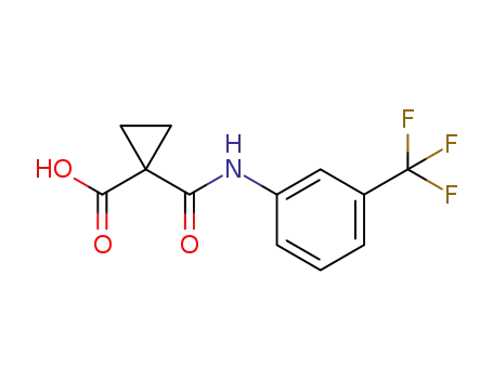 Molecular Structure of 796883-79-9 (1-((3-(trifluoromethyl)phenyl)carbamoyl)cyclopropane-1-carboxylic acid)