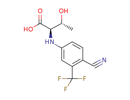 Molecular Structure of 1182368-21-3 ((2R,3R)-2-(4-cyano-3-(trifluoromethyl)phenylamino)-3-hydroxybutanoic acid)