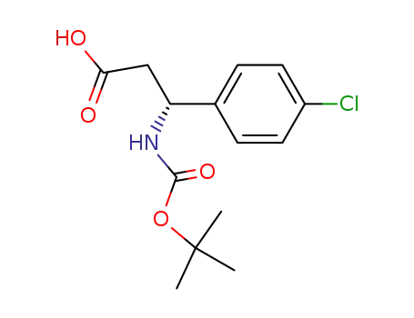 Molecular Structure of 479064-93-2 (Boc-(R)-3-Amino-3-(4-chlorophenyl)propionic acid)