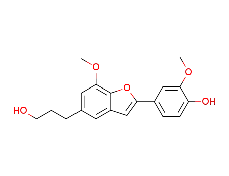 Molecular Structure of 144735-57-9 (2-(4-Hydroxy-3-methoxyphenyl)
-7-methoxy-5-benzofuranpropal)
