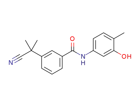 Molecular Structure of 1092395-08-8 (3-(1-cyano-1-methylethyl)-N-(3-hydroxy-4-methylphenyl)benzamide)