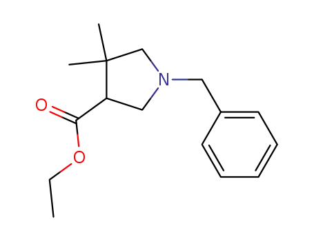 Molecular Structure of 261896-28-0 (ethyl 1-benzyl-4,4-dimethylpyrrolidine-3-carboxylate)