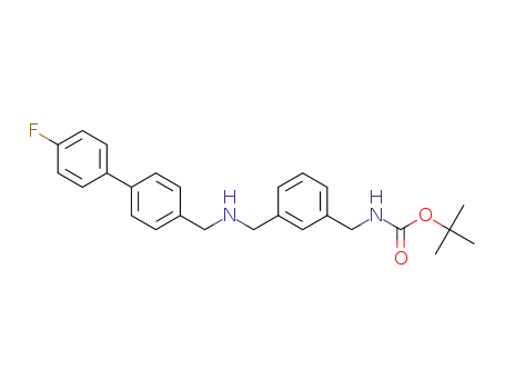 Molecular Structure of 1201663-73-1 (tert-butyl 3-(((4'-fluorobiphenyl-4-yl)methyl amino)methyl)benzylcarbamate)