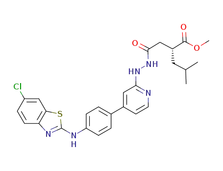 methyl (R)-2-(2-(2-(4-(4-(6-chloro-benzo[d]thiazol-2-ylamino)phenyl)pyridin-2-yl)hydrazino)-2-oxo-ethyl)-4-methyl-pentanoate
