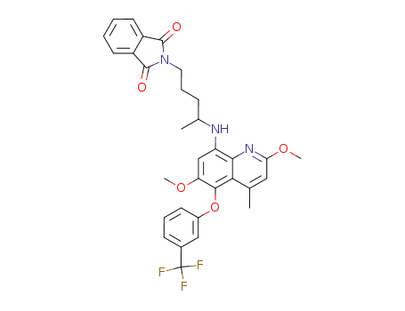 Molecular Structure of 106635-87-4 (2-[4-({2,6-dimethoxy-4-methyl-5-[3-(trifluoromethyl)phenoxy]quinolin-8-yl}amino)pentyl]-1H-isoindole-1,3(2H)-dione)