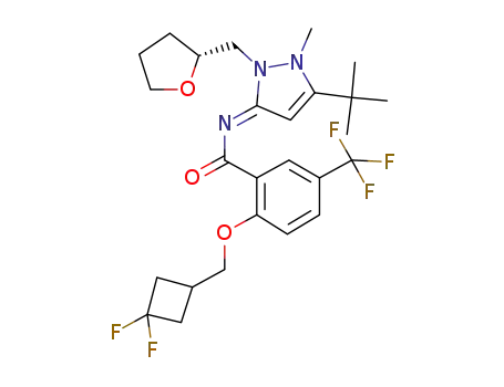 N-{(3E)-5-tert-butyl-1-methyl-2-[(2R)-tetrahydrofuran-2-ylmethyl]-1,2-dihydro-3H-pyrazol-3-ylidene}-2-[(3,3-difluorocyclobutyl)methoxy]-5-(trifluoromethyl)benzamide