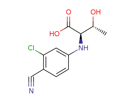 Molecular Structure of 1182368-30-4 ((2R,3R)-2-(3-chloro-4-cyanophenylamino)-3-hydroxybutanoic acid)