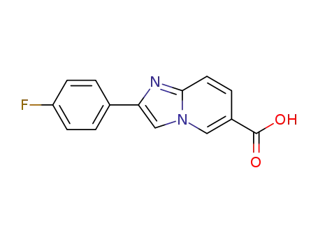 Molecular Structure of 866133-65-5 (2-(4-FLUOROPHENYL)IMIDAZO[1,2-A]PYRIDINE-6-CARBOXYLIC ACID)
