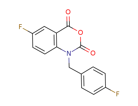 Molecular Structure of 749865-72-3 (2H-3,1-Benzoxazine-2,4(1H)-dione, 6-fluoro-1-[(4-fluorophenyl)methyl]-)