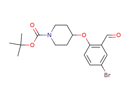 Molecular Structure of 1160653-87-1 (4-(4-bromo-2-formyl-phenoxy)-piperidine-1-carboxylic acid tert-butyl ester)