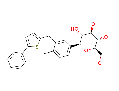 Molecular Structure of 842133-16-8 (D-Glucitol, 1,5-anhydro-1-C-[4-Methyl-3-[(5-phenyl-2-thienyl)Methyl]phenyl]-, (1S)-)