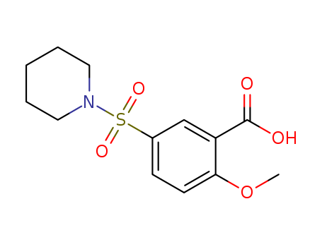 Molecular Structure of 168890-58-2 (Benzoic acid, 2-methoxy-5-(1-piperidinylsulfonyl)-)