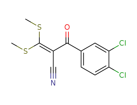 Molecular Structure of 62487-66-5 (2-(3,4-Dichlorobenzoyl)-3,3-bis(methylthio)acrylonitrile)