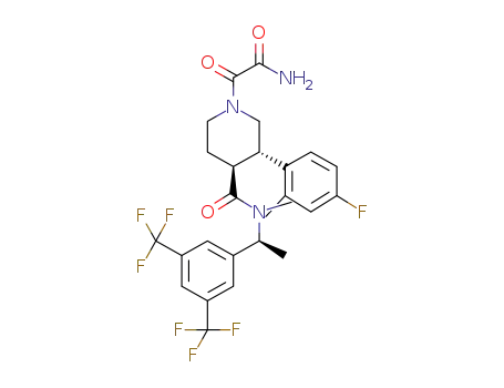 (3S,4S)-1-[amino(oxo)acetyl]-N-((1S)-1-[3,5-bis(trifluoromethyl)phenyl]ethyl)-3-(4-fluoro-2-methylphenyl)-N-methylpiperidine-4-carboxamide