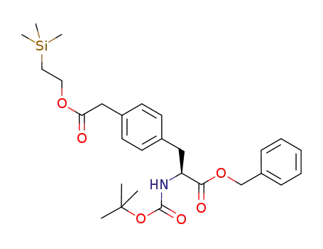 Molecular Structure of 228410-24-0 (2-(S)-t-butoxycarbonylamino-3-[(4'-trimethylsilylethyloxycarbonyl)benzene]propanoic acid benzyl ester)