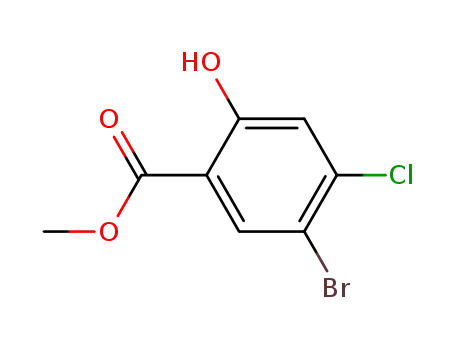 Molecular Structure of 55488-81-8 (Methyl 5-bromo-4-chloro-2-hydroxybenzoate)