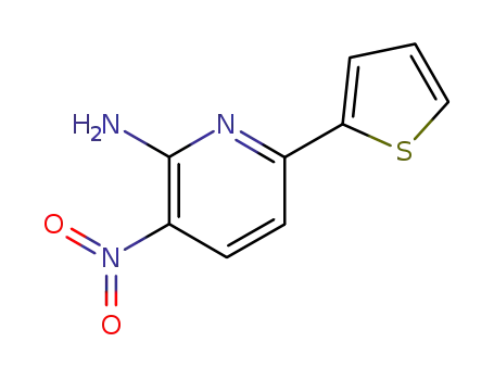 Molecular Structure of 102266-16-0 (3-nitro-6-(thiophen-2-yl)pyridin-2-amine)