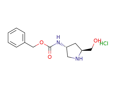 Molecular Structure of 1194057-62-9 ((2S,4R)-2-hydroxyMethyl-4-CBZ-aMino Pyrrolidine-HCl)