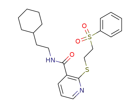 Molecular Structure of 1132803-45-2 (N-(2-cyclohexylethyl)-2-(2-(phenylsulfonyl)ethylthio)-nicotinamide)