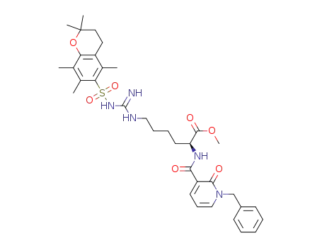 methyl (2S)-2-{[(1-benzyl-2-oxo-1,2-dihydropyridin-3-yl)carbonyl]amino}-6-{[(2,2,5,7,8-pentamethyl-3,4-dihydro-2H-chromen-6-yl)sulfonyl]carbamimidamido}hexanoate