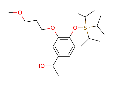 Molecular Structure of 960409-28-3 (1-{3-(3-methoxypropoxy)-4-[(triisopropylsilyl)oxy]phenyl}ethanol)