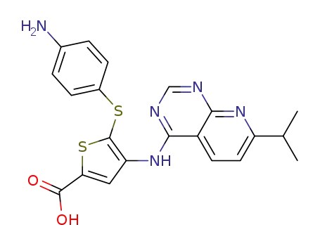 5-(4-aminophenylthio)-4-(7-isopropylpyrido[2,3-d]pyrimidin-4-ylamino)thiophene-2-carboxylic acid