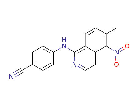 Molecular Structure of 1093101-45-1 (4-(6-methyl-5-nitroisoquinolin-1-ylamino)benzonitrile)