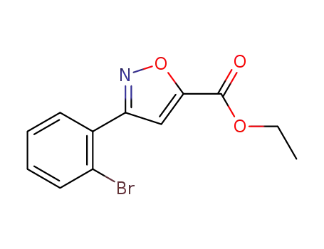 Molecular Structure of 885273-64-3 (3-(2-BROMO-PHENYL)-ISOXAZOLE-5-CARBOXYLIC ACID ETHYL ESTER)