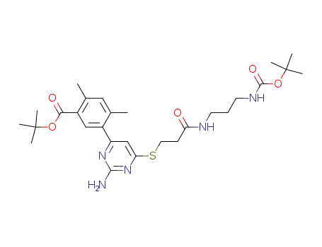 5-{2-amino-6-[2-(3-tert-butoxycarbonylamino-propylcarbamoyl)-ethylsulfanyl]-pyrimidin-4-yl}-2,4-dimethyl-benzoic acid tert-butyl ester