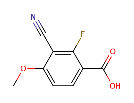 Molecular Structure of 840481-53-0 (Benzoic acid, 3-cyano-2-fluoro-4-methoxy-)