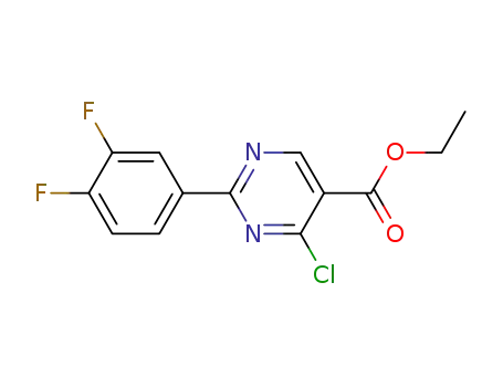 Molecular Structure of 910053-75-7 (4-chloro-2-(3,4-difluorophenyl)pyrimidine-5-carboxylic acid ethyl ester)