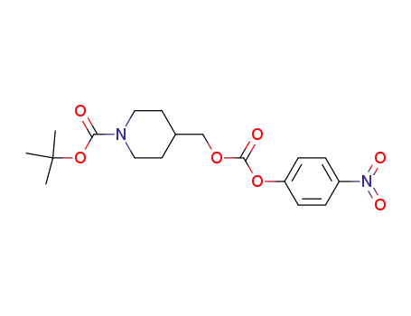 Molecular Structure of 1159928-33-2 ((1-(tert-Butoxycarbonyl)piperidin-4-yl)methyl 4-nitrophenyl carbonate)