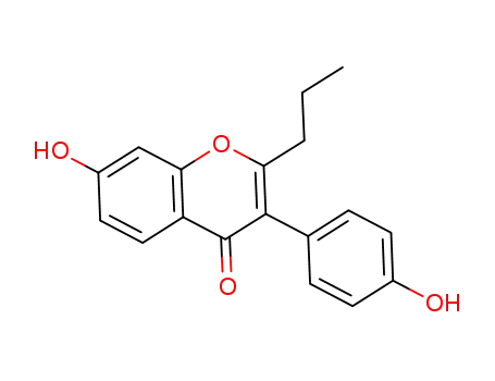 Molecular Structure of 1096623-03-8 (7-hydroxy-3-(4-hydroxy-phenyl)-2-propyl-chromen-4-one)