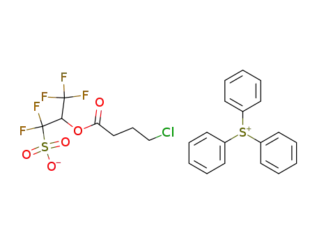 Molecular Structure of 1126206-31-2 (triphenylsulfonium 2-(4-chlorobutyryloxy)-1,1,3,3,3-pentafluoropropane-1-sulfonate)