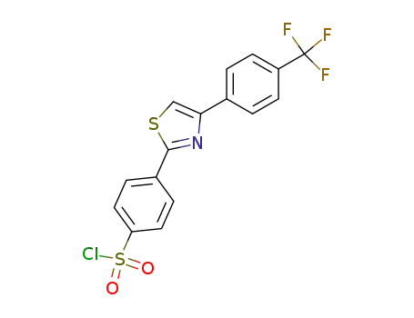 Molecular Structure of 446883-84-7 (Benzenesulfonyl chloride, 4-[4-[4-(trifluoromethyl)phenyl]-2-thiazolyl]-)