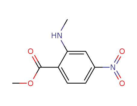 Molecular Structure of 3558-13-2 (Methyl 2-(MethylaMino)-4-nitrobenzoate)