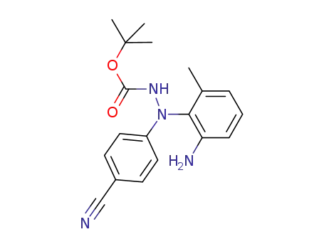 Molecular Structure of 1075282-08-4 (tert-butyl N-(2-amino-6-methyl-phenyl)-N-(4-cyano-phenyl)-hydrazinocarboxylate)