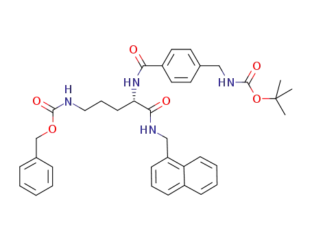 Carbamic acid,
[(4S)-4-[[4-[[[(1,1-dimethylethoxy)carbonyl]amino]methyl]benzoyl]amino]-
5-[(1-naphthalenylmethyl)amino]-5-oxopentyl]-, phenylmethyl ester