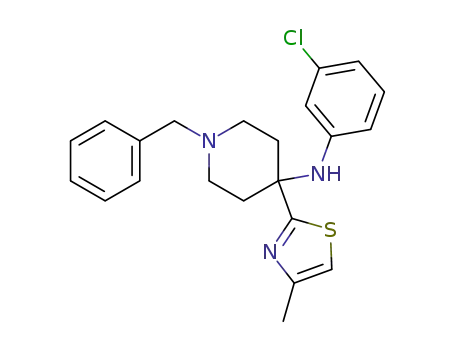 Molecular Structure of 690273-75-7 ([1-benzyl-4-(4-methylthiazol-2-yl)-4-piperidinyl]-(3-chlorophenyl)amine)