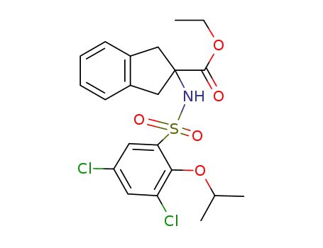 Molecular Structure of 1092447-35-2 (2-(3,5-dichloro-2-isopropoxy-benzenesulfonylamino)-indan-2-carboxylic acid ethyl ester)