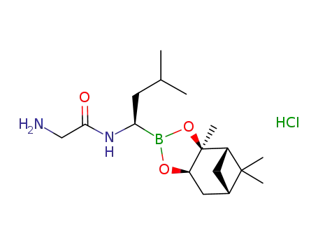 Molecular Structure of 847494-22-8 (2-amino-N-{(1R)-3-methyl-1-[(3aS,4S,6S,7aR)-3a,5,5-trimethylhexahydro-4,6-methano-1,3,2-benzodioxaborol-2-yl]butyl}acetamide monohydrochloride)