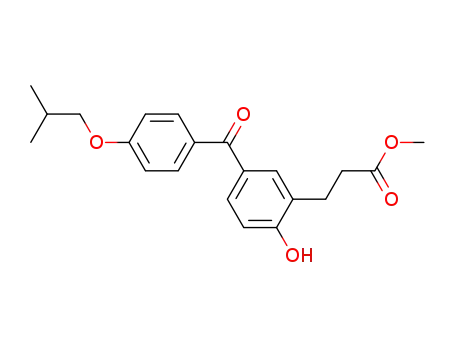 Molecular Structure of 874204-75-8 (Benzenepropanoic acid, 2-hydroxy-5-[4-(2-methylpropoxy)benzoyl]-,
methyl ester)
