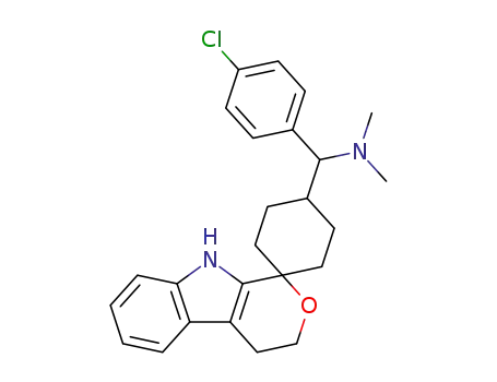 Molecular Structure of 954420-68-9 (1,1-[3-(dimethylamino-(4-chlorophenyl)-methyl)-pentamethylene]-1,3,4,9-tetrahydro-pyrano[3,4-b]indole)