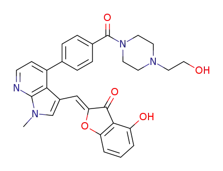 (2Z)-4-hydroxy-2-{[4-(4-{[4-(2-hydroxyethyl)piperazin-1-yl]carbonyl}phenyl)-1-methyl-1H-pyrrolo[2,3-b]pyridin-3-yl]methylidene}-1-benzofuran-3(2H)-one