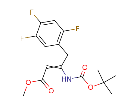 Molecular Structure of 1151240-93-5 (3-tert-butoxycarbonylamino-4-(2,4,5-trifluorophenyl)but-2-enoic acid methyl ester)