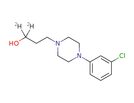 Molecular Structure of 1181578-67-5 (1,1-dideutero-3-[4-(3-chlorophenyl)piperazin-1-yl]propan-1-ol)