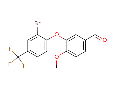 Molecular Structure of 1188267-41-5 (3-(2-bromo-4-trifluoromethyl-phenoxy)-4-methoxy-benzaldehyde)