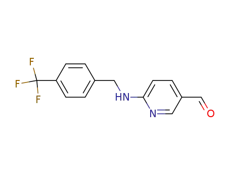 Molecular Structure of 923562-77-0 (3-Pyridinecarboxaldehyde, 6-[[[4-(trifluoromethyl)phenyl]methyl]amino]-)