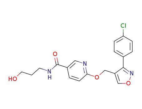 6-[3-(4-chloro-phenyl)-isoxazol-4-ylmethoxy]-N-(3-hydroxy-propyl)-nicotinamide