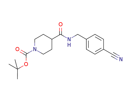 Molecular Structure of 1104937-72-5 (tert-butyl 4-(4-cyanobenzylcarbamoyl)piperidine-1-carboxylate)
